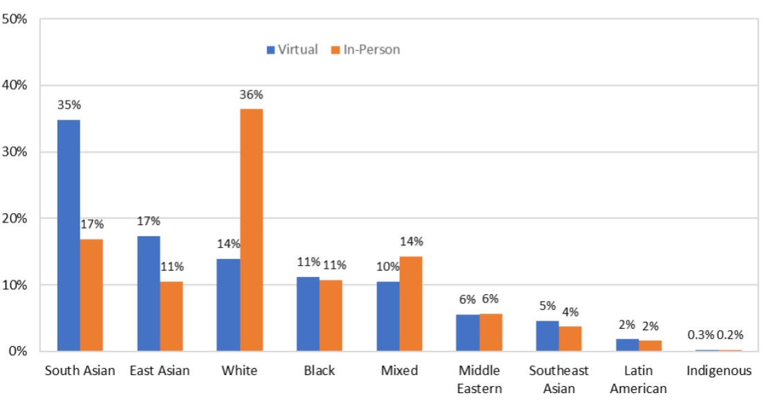 Chart with proportion of Grades 3 to 12 students by ethno-racial group